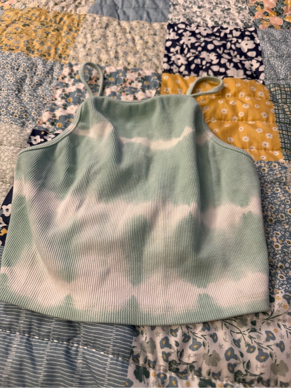 Zara Women's Green & Pink Tie-Dye Tank Top Size Medium